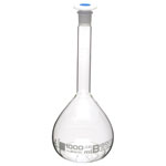 LabGlass Volumetric Flask with Stopper 1000ml Class 'B' 24/29 Pack of 2