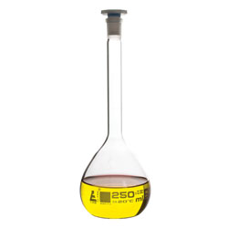 LabGlass Volumetric Flask with Stopper 250ml Class 'B' 14/23 Pack of 2