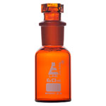 LabGlass Reagent Bottle Amber Wide Mouth, Interchangeable Stopper 60ml, 24/29