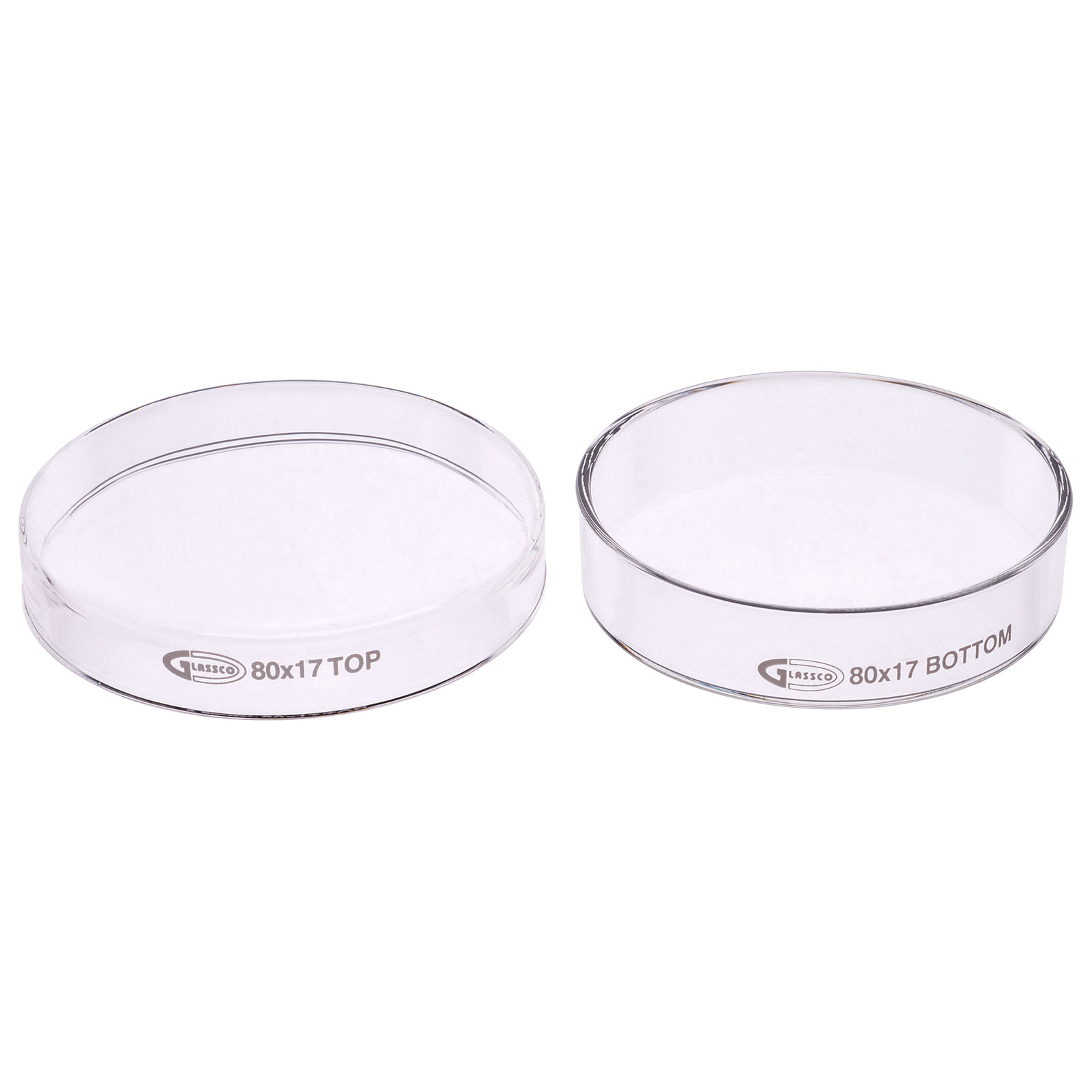 Glassco Petri Dish With Lid 80mm dia, Pack of 10 Rapid Online