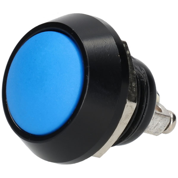 R-TECH 524572 12mm IP65 Vandal Resistant Switch SPST Off-On Blue B...