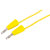 R-TECH 524593 Test Lead 50cm 4mm Stackable Plugs Yellow, 15A 30VAC/60VDC