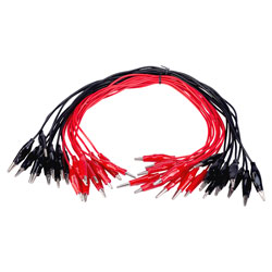 R-TECH 524604 Pk of 20 Croc Leads (10 Red+10 Black) 380mm