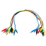 R-TECH 524613 Pk of 10 Croc Leads (Red,Black,Blue,Green,Yellow) 460mm