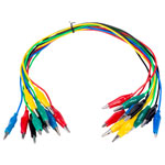 R-TECH 524614 Pk of 10 Croc Leads (Red,Black,Blue,Green,Yellow) 380mm