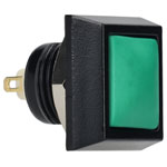 R-TECH 524640 Momentary Pushbutton Switch, SPST, 12mm Cutout, IP67, Green