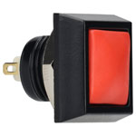 R-TECH 524641 Momentary Pushbutton Switch, SPST, 12mm Cutout, IP67, Red