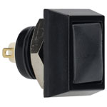 R-TECH 524642 Momentary Pushbutton Switch, SPST, 12mm Cutout, IP67, Black