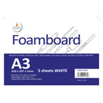 Cathedral Products FBWHTA35 Foamboard White 5mm A3 (297 x 420mm) 5pk