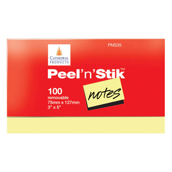 Cathedral Products PNS35PK12 Repositionable Notes 76mm x 127mm 100...