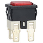 R-TECH 524779 Push button switch, SP, latching, red Illuminated, 16A 250V