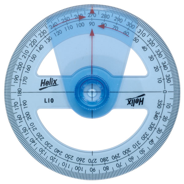 Helix 10cm 360 degree Protractor Angle Measure 