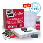 Show-me A4 Gridded Drywipe Boards - Bulk box of 100 sets