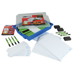 Show-me Boards with Squares Class Pack W/tray