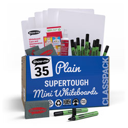 Show-me Plain 1500 Micron Dry Wipe Boards (Class Pack of 35)