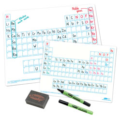 Show-me A4 White Board Periodic Table Pack of 100 Boards, Pens and Erasers