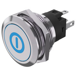 EAO 82-6151.1A24.B001 Series 82 Illuminated Pushbutton Momentary B001 Blue 24V