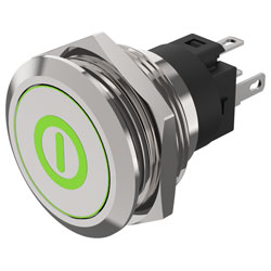 EAO 82-6151.1A34.B001 Series 82 Illuminated Pushbutton Momentary B001 Green 24V