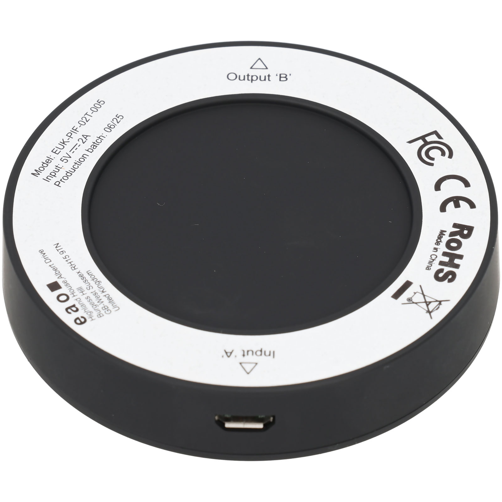 EAO PIF02T005 EAO Series45 Round 5 Watt Inductive Charger, 5V Micro B