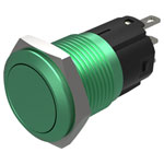 EAO 82-4851.1000 Pushbutton Momentary 16mm Green Flush no LED Solder Terminals