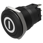 EAO 82-6951.1000.B001 Momentary 22mm Black Flush no LED Solder Terminals On/Off