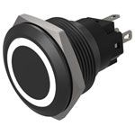 EAO 82-6951.1154 Illuminated 22mm Black Flush White 24V Solder Terminals