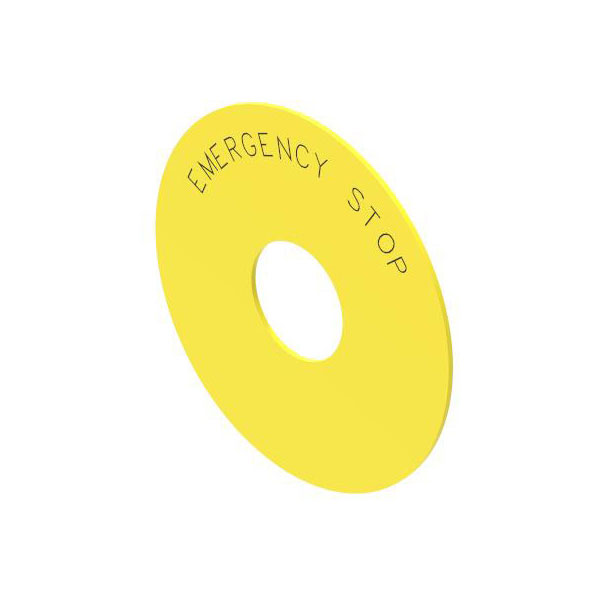  45-50J.140S Series 45 Emergency-Stop Legend Self-Adhesive Yellow