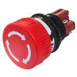 EAO 51-256.025 Series 51 Switch Stop Twist Release Red 1NC/1NO Soldering Term