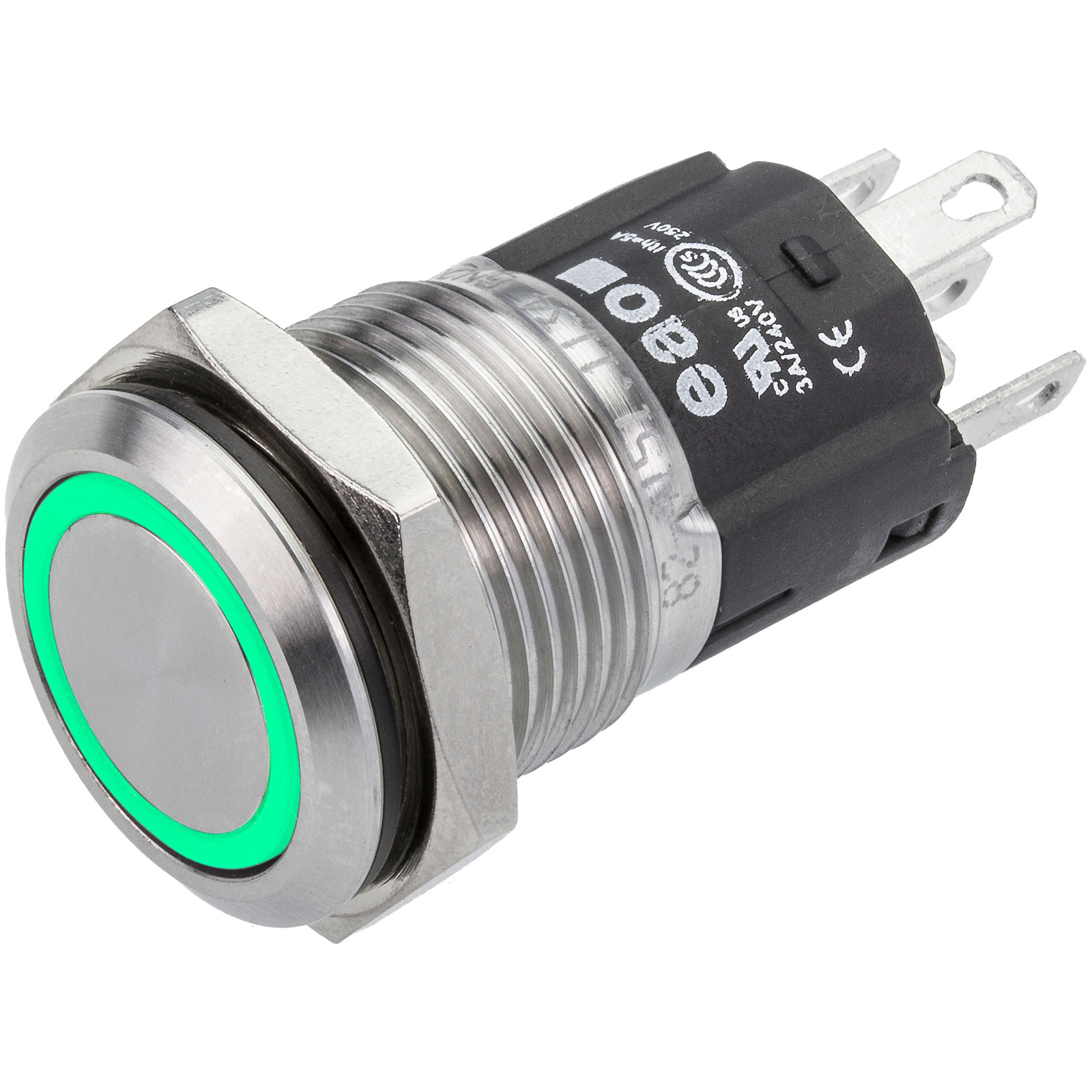 EAO 82-4151.1134 Series 82 Illuminated Pushbutton Momentary 16mm Green ...