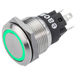 EAO 82-5151.1133 Series 82 Illuminated Pushbutton Mom 19mm Green 12V Plug