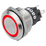 EAO 82-6151.1114 Series 82 Illuminated Pushbutton Mom 22mm Red 24V Solder Term
