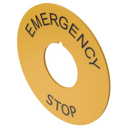 EAO 704.963.6 Series 84 Legend Plate D60 Yellow Emergency-Stop