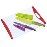 Kitchen Craft Colourworks CWCHOPSET1 3 Piece Knife & Chopping Board Set