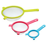 Kitchen Craft Colourworks CWSTRAINSET Set of 3 Stainless Steel Fine Mesh Round