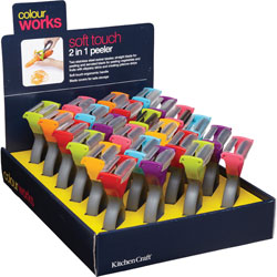 Kitchen Craft Colourworks CWYPEELDISP24 Display of 24 Two in One Peelers