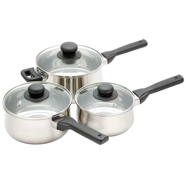 Kitchen Craft JURY3PC Stainless Steel Three Piece Saucepan Set | Rapid ...