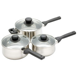 Kitchen Craft JURY3PC Stainless Steel Three Piece Saucepan Set