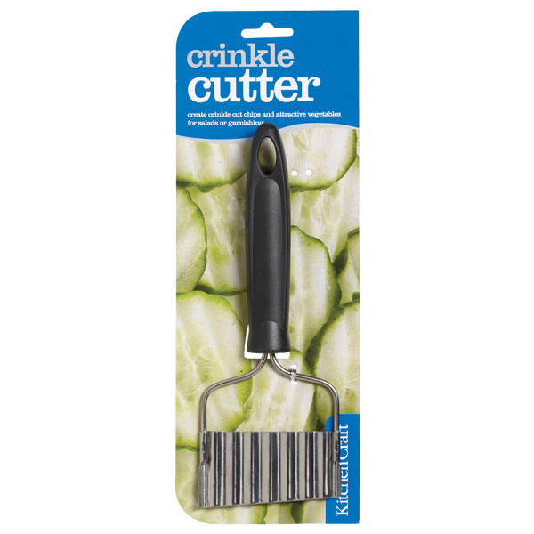 Kitchen Craft KCCHIP Black Handled Stainless Steel Crinkle Chip Cutter