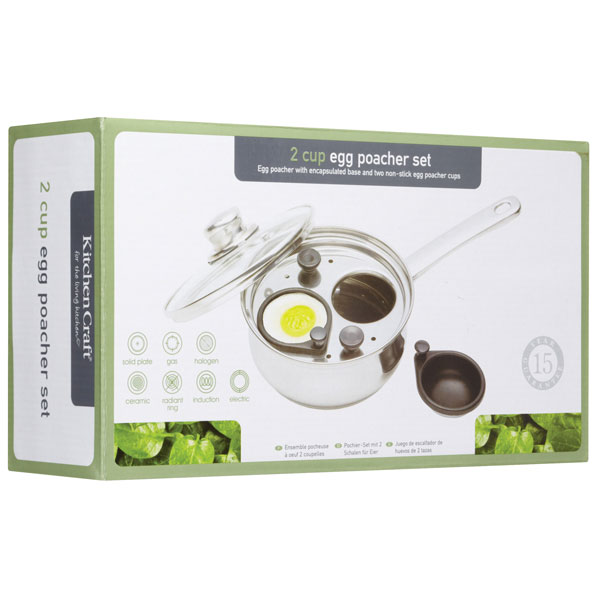 Kitchen Craft KCCVPOACH2 Stainless Steel 16cm Two Hole Egg Poacher