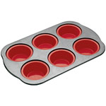 Kitchen Craft Master Class MCSB815 Smart Silicone Rigid Support Six Hole Pan