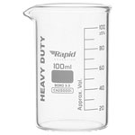 Rapid CH200001 Heavy Duty Borosilicate Glass Beaker 100ml pack of 12