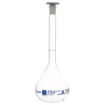 Rapid EGL0446G Volumetric Flask with PE Stopper, Class-A, 250 ml pack of 2