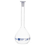 Rapid EGL0446H Volumetric Flask with PE Stopper, Class-A, 500 ml pack of 2