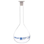 Rapid EGL0446I Volumetric Flask with PE Stopper, Class-A, 1000 ml pack of 2