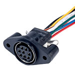BKL 0204028 Mini-DIN Socket Panel Mount 8-pole with 100mm Crimped Cable AWG 26