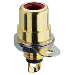 Lumberg BTO 1 V RCA Phono Panel Mount Socket Red Gilded