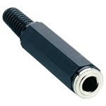 Lumberg KLKM 3 Jack Socket Cable Mount Anti-kink 6.35mm 2 Pole Mono