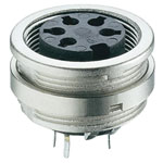 Lumberg KFR 50/6 5 Pin DIN Female Chassis Socket IEC 60130-9 Front Panel Mount