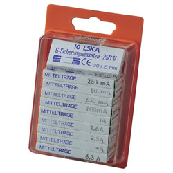 ESKA 121.800 Medium Blow Micro Fuses 5 x 20mm, Pack of 100