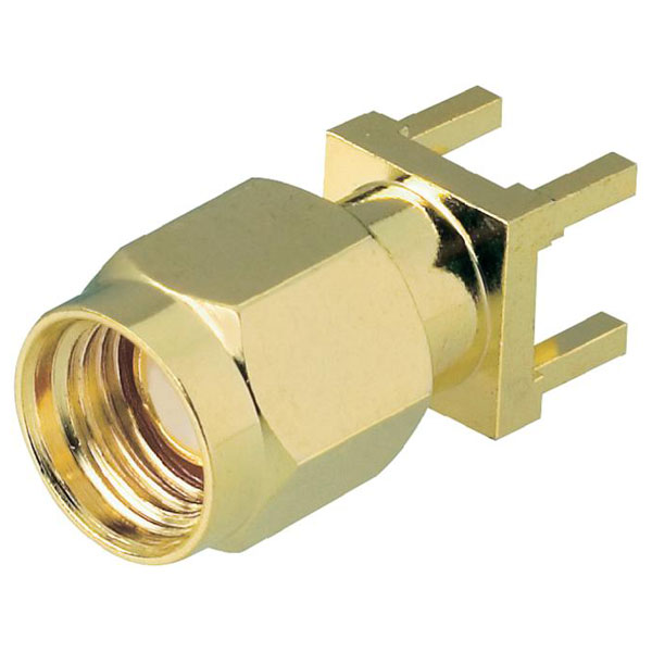  0419021 SMA Reverse Male PCB Mount Vertical 50 Ohm Gold-plated 17mm High